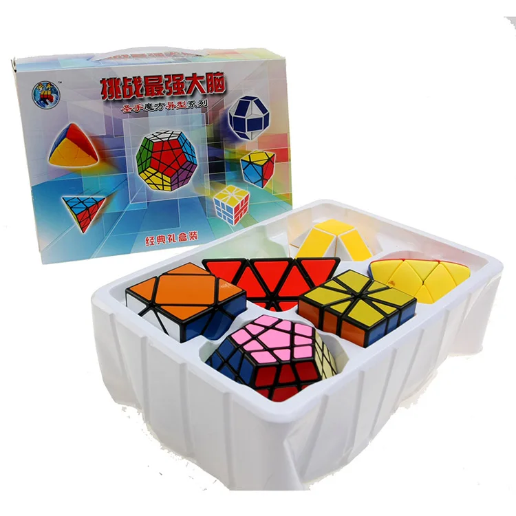 Shengshou набор 6 шт. скоростной магический куб головоломка твист Классическая игра в голову сферическая Dodecahedron змея 6 в 1 Набор образовательных