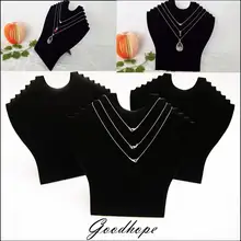 9,3 'H ожерелье подвеска Chian черная стойка для ювелирных изделий маленький мольберт Colar черный бархат подставка держатель Органайзер складывающийся чехол x 3