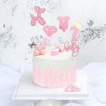 6 шт Ins модное розовое это девочка украшения для кексов Baby Shower это мальчик торт Топпер для маленьких 1st на день рождения украшения для торта для вечеринки