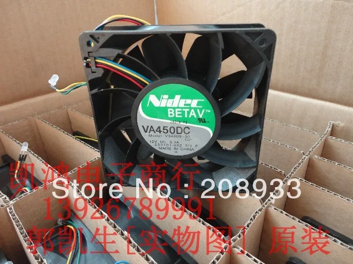 

For nidec VA450DC V34809-90 12V 3.3A 12038 12CM violent fan high speed+cooling fan