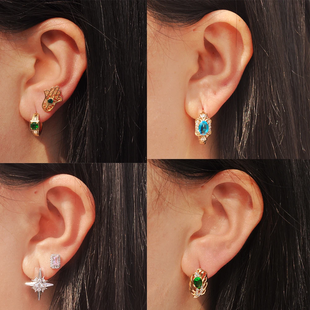 

Artilady tiny hoop earrings for women gold color CZ zircon earrings hoops jewelry birthday gift for women