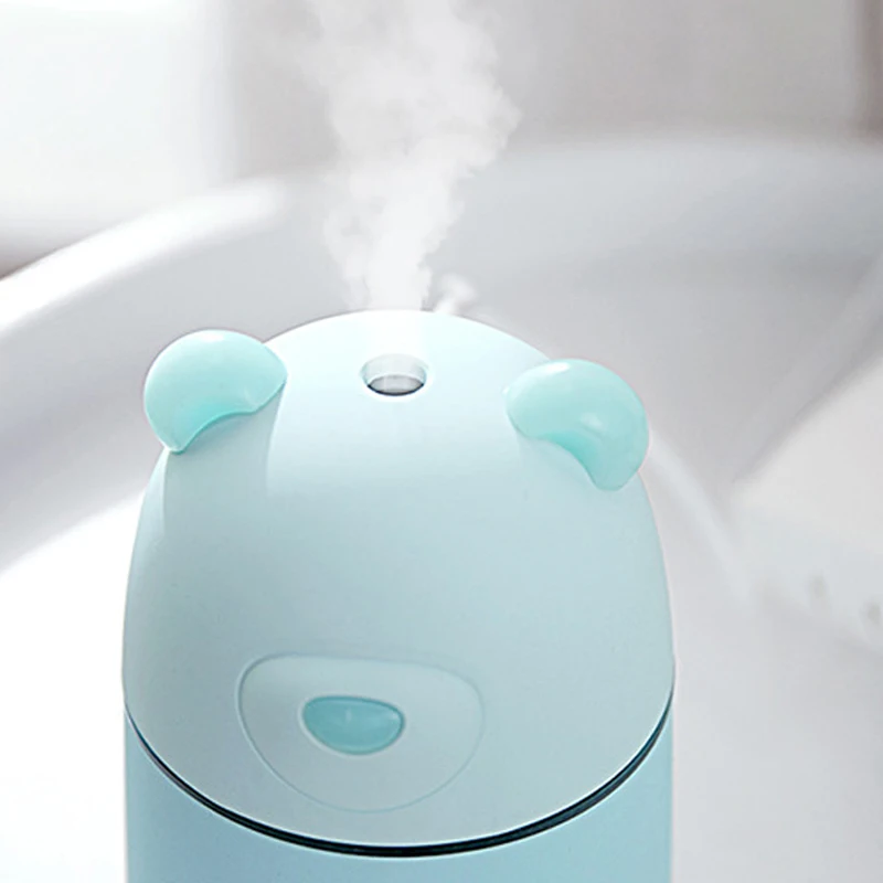 

300ML Bear Cup Humidifier with usb Rechargeable Battery Water Soluble Oil Aroma Diffuser Filter Type Ultrasonic Air Humidifier
