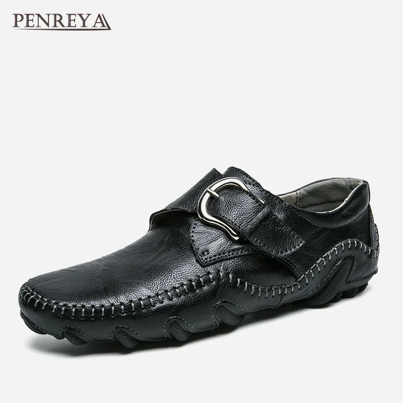 Penreya Fashion Casual Cow Leather Loafers Male Shoes For Men Adult Spring Summer Soft Comfortable Driving Hasp Footwear 2019 | Обувь