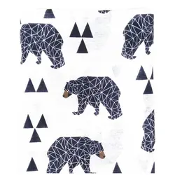 Лидер продаж черный медведь печать Муслин Хлопок Детские пеленки мешок младенческой новорожденных Одеяло пеленание Постельные