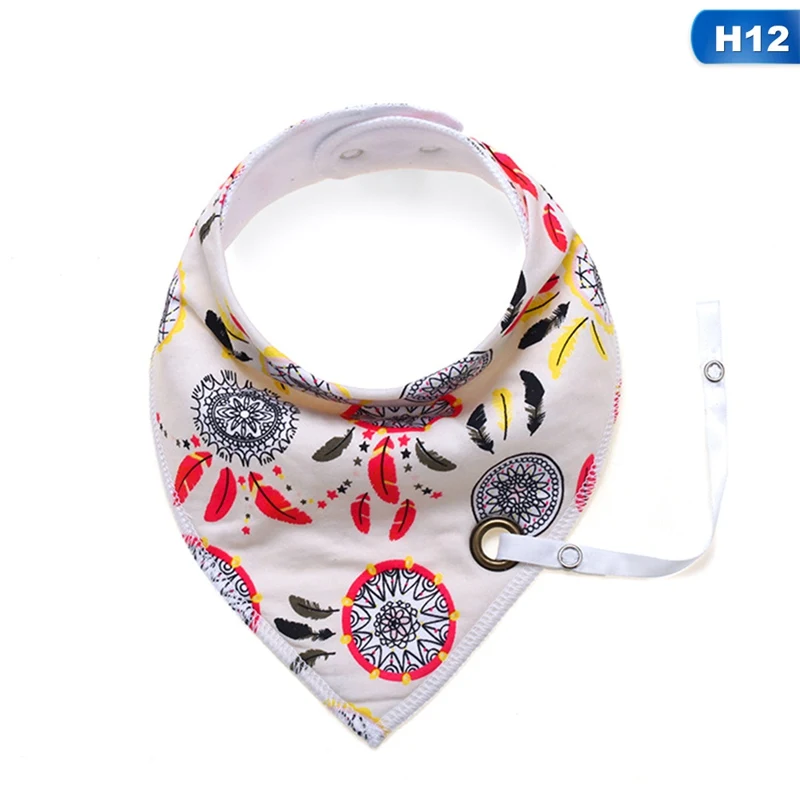 12 1PCS Baby Bibs With Pacifier Hangers More Pattern Newborn Infant Baby Bibs Girl Bandana Burp Cloth Feeding - Цвет: 12