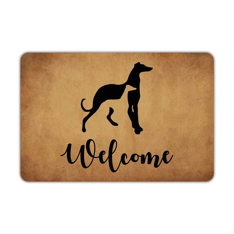  Front Door Mat Welcome Mat Greyhounds Dogs Welcome Machine Washable Rubber Non Slip Backing Bathroo