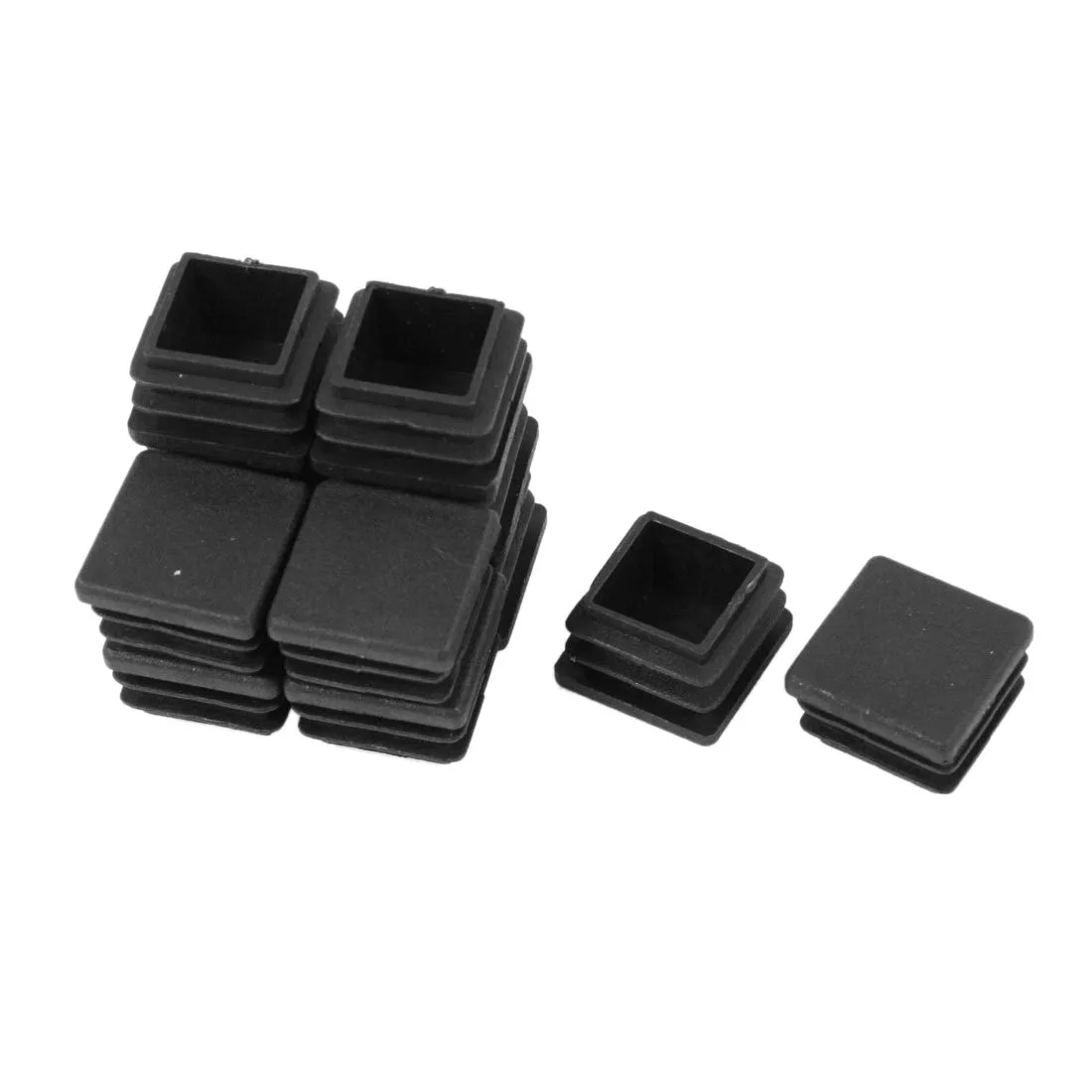 Hot Sale Chair Leg Plastic Blanking End Cap Square Tube Insert Black 20mmx20mm 50pcs