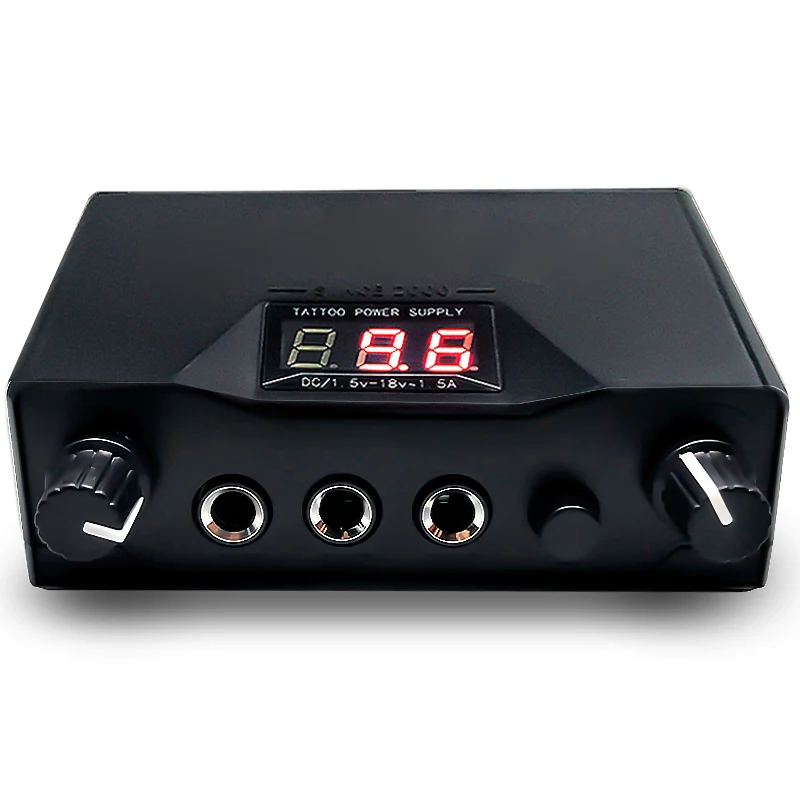 Beste Professionele LCD Tattoo Voeding Black Dual Digitale plastic ABS Tattoo Machine apparatuur Unit voor Liner amp; Shader Gun Power EU plug