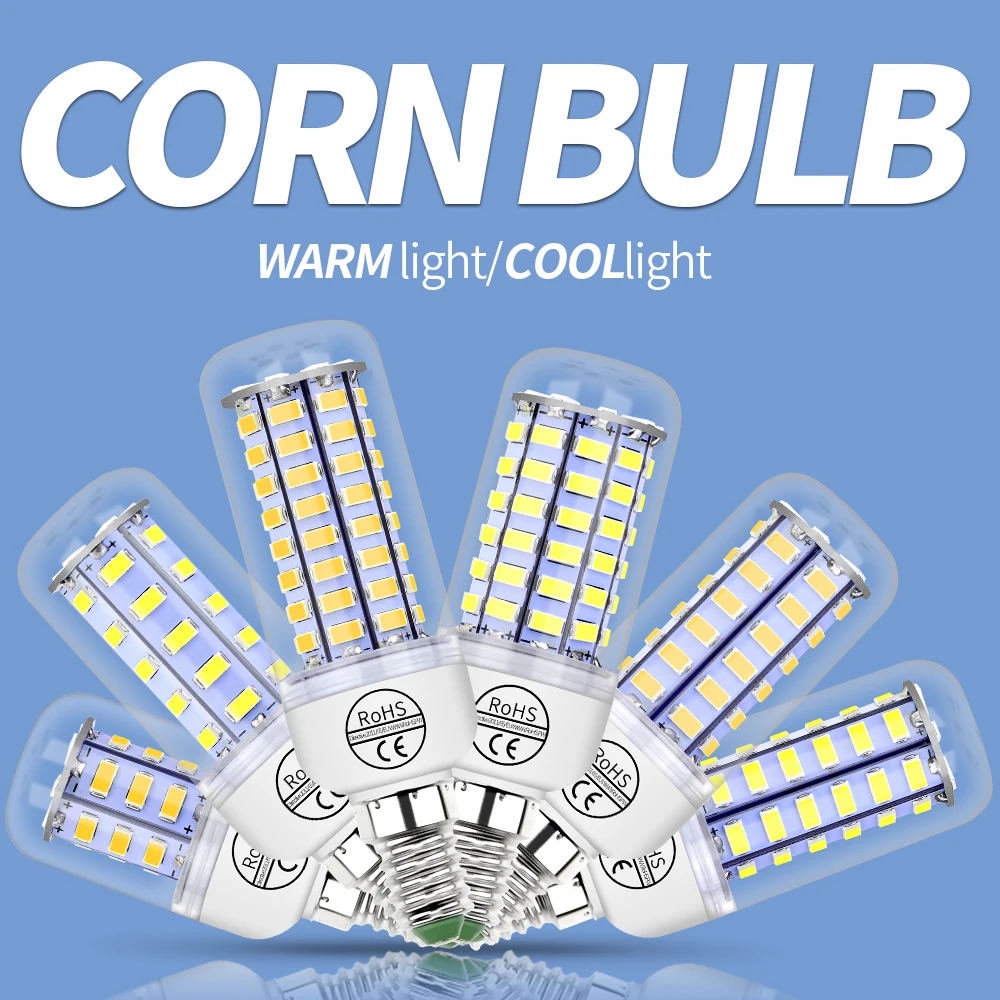 

Ampoule LED E27 5W Bulb Corn Lamp E14 LED Bulb 220V Smart Light GU10 7W Home Light Bulb 24 36 48 56 69 72leds Lamp Candle Light