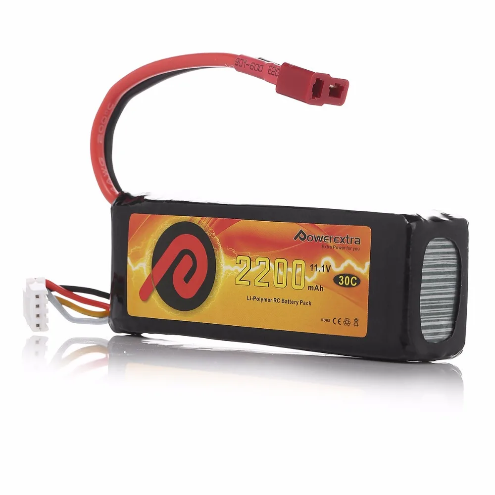 Powerextra 11 1V 2200mAh 30C font b RC b font Helicopter Li Polymer Replacement Battery font