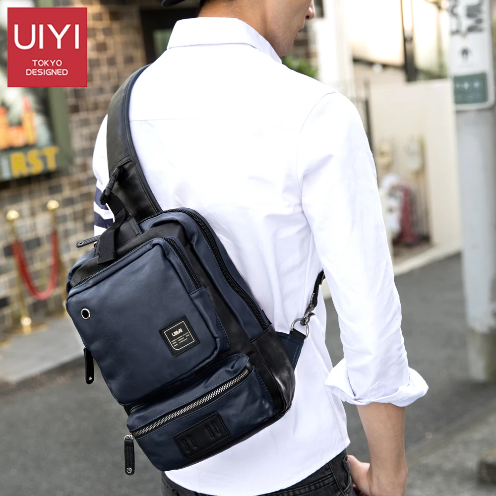 

UIYI Shoulder Bag Men's Back Pack PU Leather Chest Bag Female Casual Messenger Men's Bag pad Shoulder Crossbody Bags