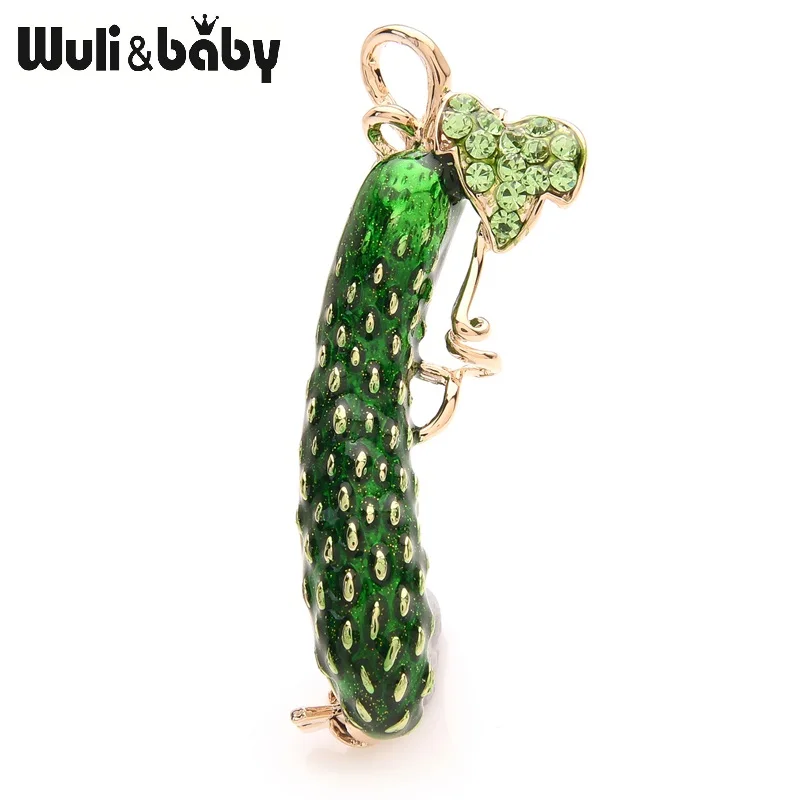 

Wuli&baby Green Cucumber Enamel Brooches For Women And Men Alloy Plants Banquet Party Brooch Gifts