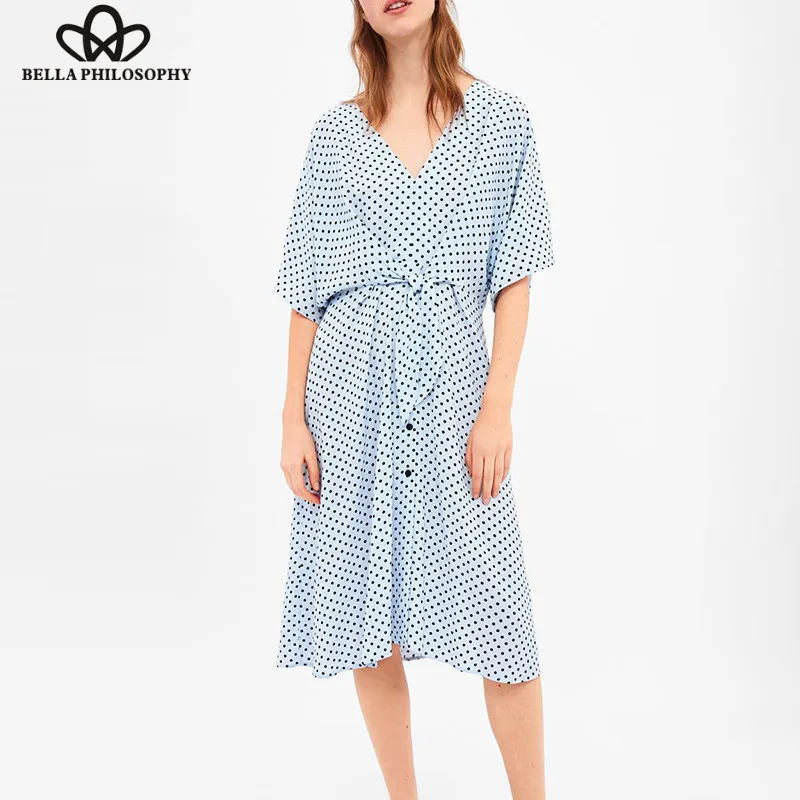 Женское свободное платье Heydress желтое повседневное в горошек с коротким рукавом и