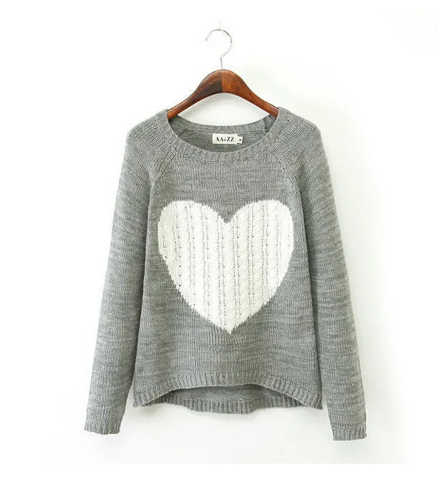 Mujer Sweters otoño invierno 2015 Big Love corazón