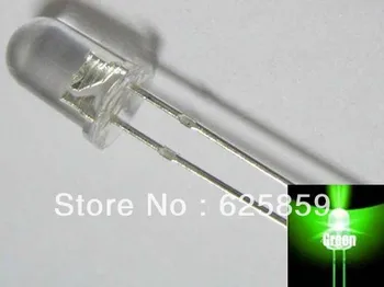 

100pcs 5mm 2 Pins Round Green EXTRA BRIGHT LED LAMP Emitting Diode