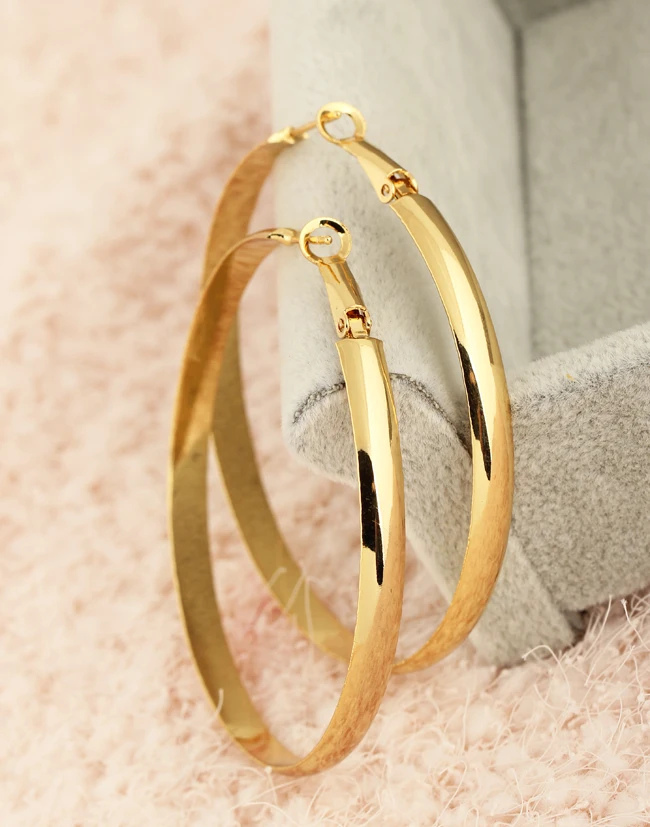 60mm New Fashion classic super big Hoop Earrings goldp plated KUNIU ...