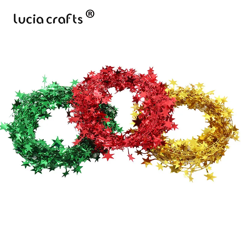 Lucia crafts 7,5 м/рулон подвесная Рождественская елка пентаграмма железная проволока гирлянда домашнее рождественское украшение H0358