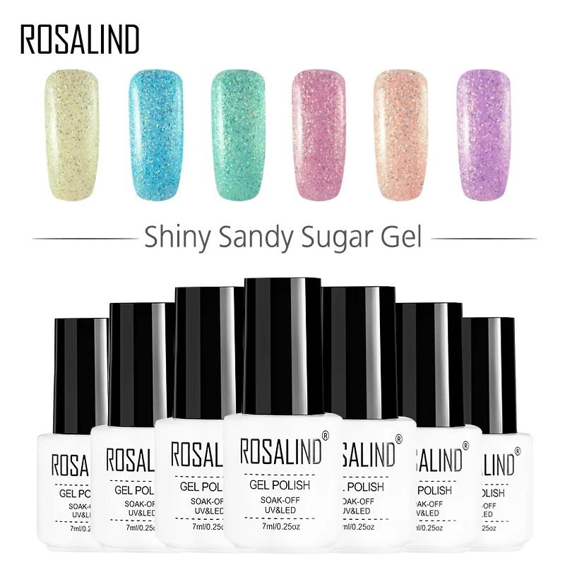 

Rosalind Soak Off Starry Nail Polish UV Gel LED Glitter Lacquer Polish Manicure 7ml Super Bling Vernis Semi Permanent Enamel