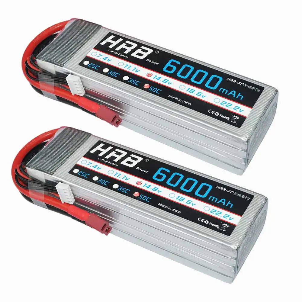 

2pcs HRB 14.8V 6000mAh 50C 100C 4S RC LiPo Battery For Remote Control Car Boat Quadcopter DJI Drone