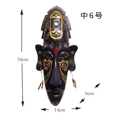 Африканский персонаж маска орнамент украшение стены креативная Стена ретро Ностальгический Бар Настенные декорации - Цвет: M6