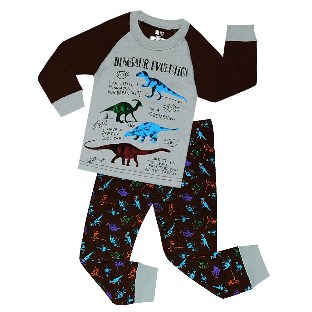 Милая одежда для сна для девочек пижамы для малышей с сахаром детская Ночная одежда с машинками динозавр робот облака слон 20 стильная Пижама - Цвет: H16