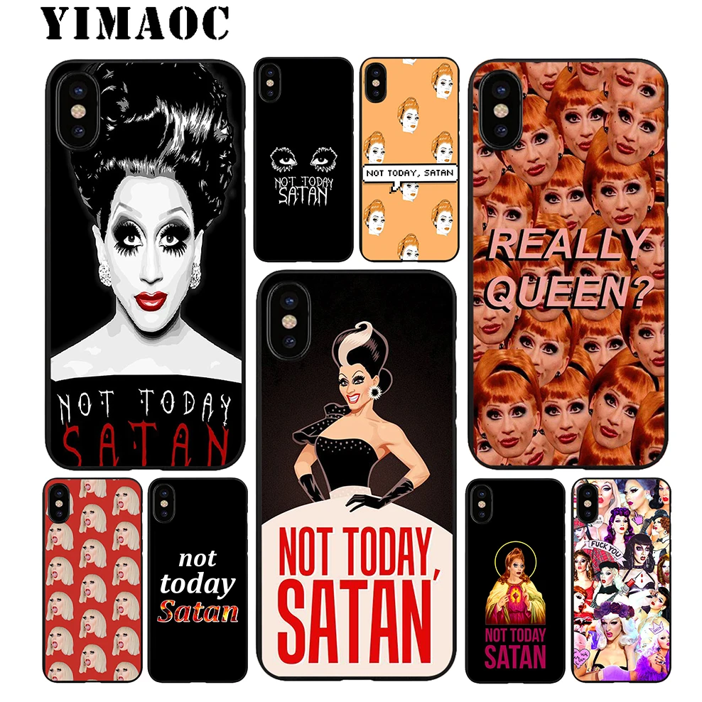 

YIMAOC Not Today Satan Soft TPU Black Silicone Case for iPhone X or 10 8 7 6 6S Plus 5 5S SE Xr Xs Max