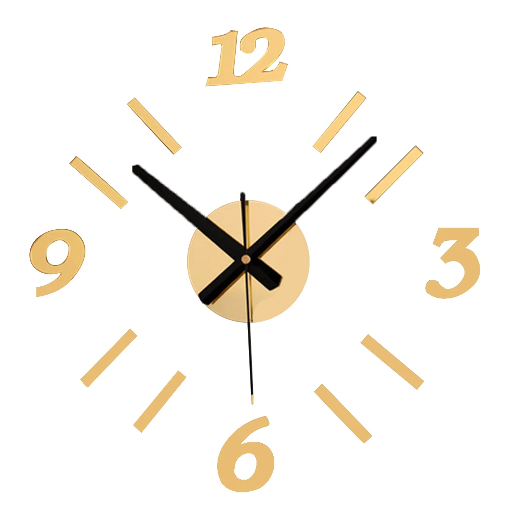 

Simple design Red/Black DIY Numbers Wall Clock Acrylic Mirror Wall Stickers Watches Home Decor Clock