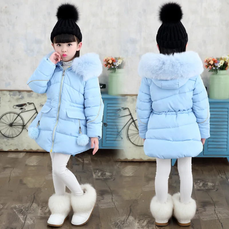 Новая зимняя куртка с капюшоном для девочек; плотные детские пальто; зимняя куртка; 8WC052