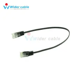 10 штук черный гладкий Ultra Flat Cat6 Lan патч-кабель RJ45 сетевой кабель 0,3 м короткий кабель Ethernet