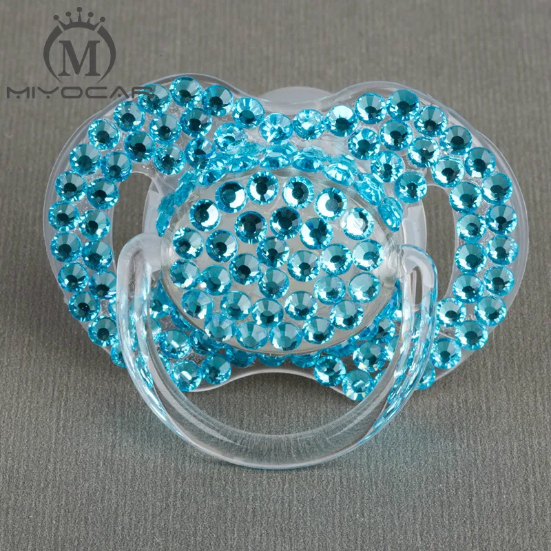 MIYOCAR Special price 4 color shining bling crystal rhinestone Baby Pacifier/ Nipples /Dummy /cocka /chupeta &pacifier clips