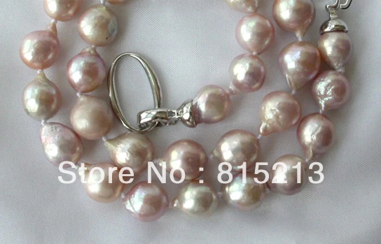 

ddh00716 stunning big 13-14.5mm baroque lavender Edison keshi reborn pearl necklace