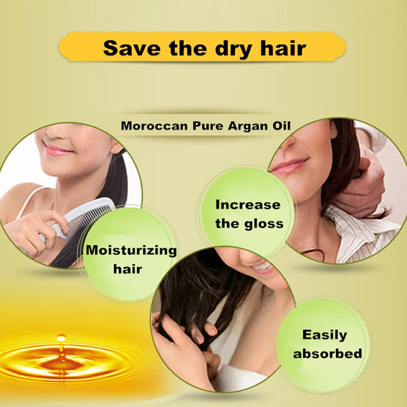 Горячая Многофункциональный Уход за волосами Moroccan чистый аргановое масло для волос эфирное масло 60 мл