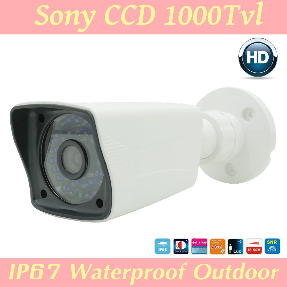 

Pengbo 1000tvl Security Camera Outdoor waterproof IP66 with illuminating LEDs Day/Night IR cut(White)