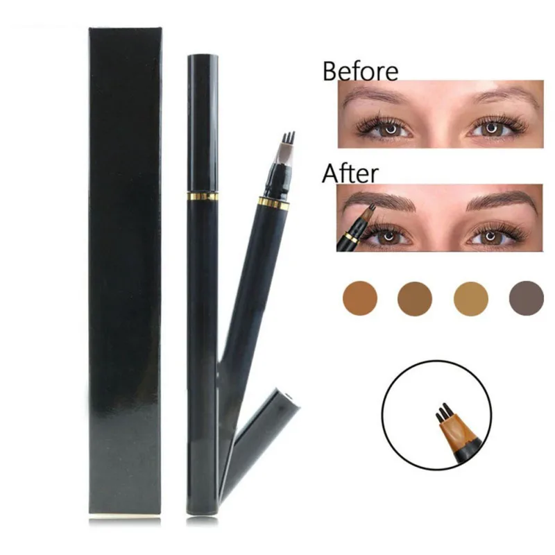Microblanding карандаш для бровей водостойкий натуральный макияж для бровей с 3 головками
