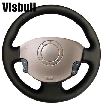 Visbull黒puレザー車のステアリングホイールカバーV1091用インフィニティfx fx35 fx37 fx50日産ジュークmaxima 2009-2014セントラ2016