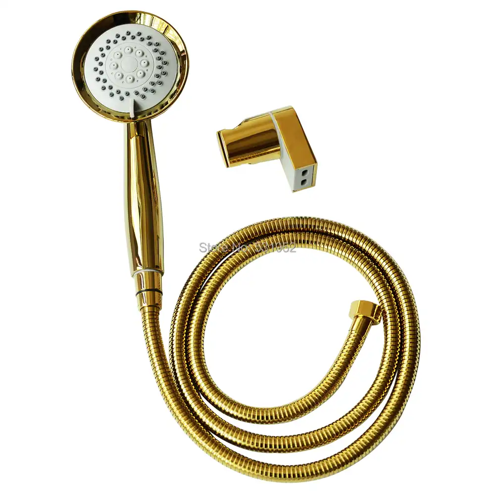 3 Function High Quality Gold Plated Hand Held Shower Head Hose And Gold Plated Hand Held Shower Head Hose