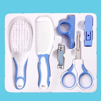 

6pcs/Set Baby Health Care Set Newborn Infants Daily Nail Clipper Scissors Come Kits Kids Safety Care Set Grooming Hair Brush Kit