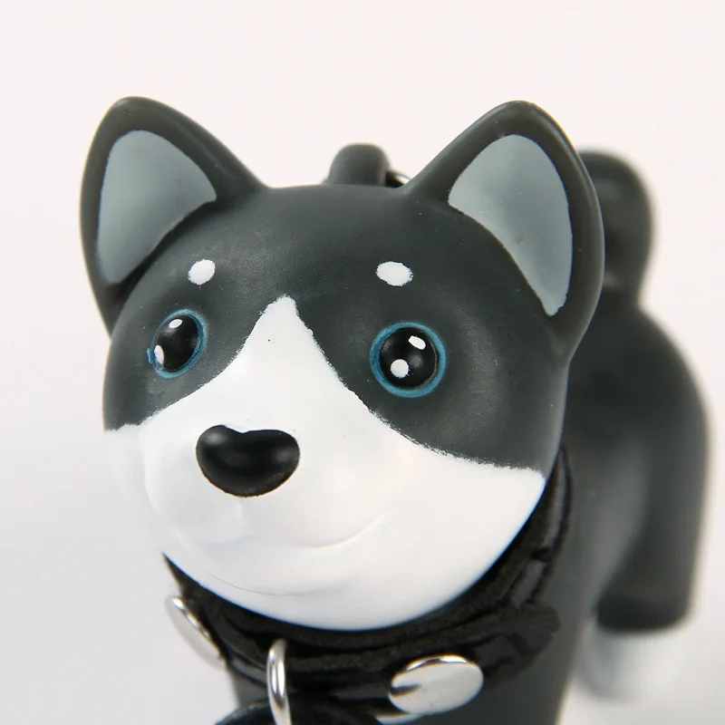 Cute Dog Keychain Figurines Miniatures Popular Versatile Rubber Keyring home ornaments For Women Girl Gifts decorate bag Decor11