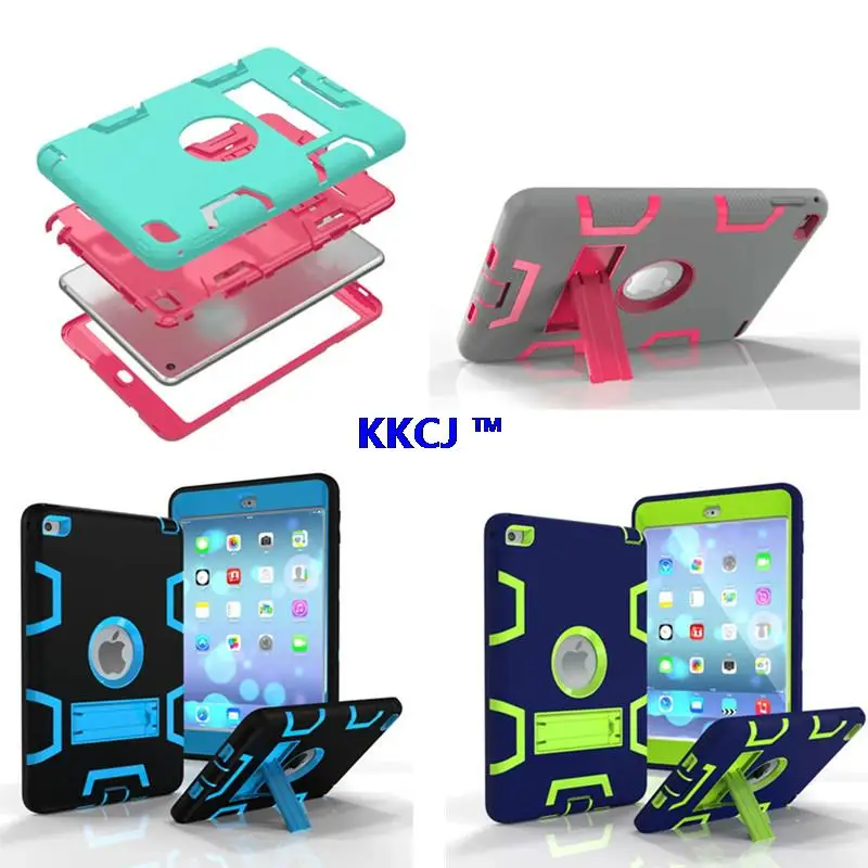 

WES For iPad Mini 4 Case hybrid Armor Kick-Stand  Rugged Protective Cover For Apple iPad Mini4 2015 Model  HEAVY DUTY Protection