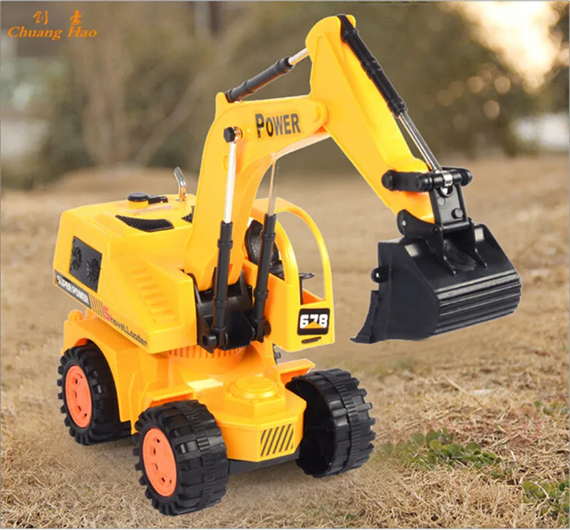 Wire Excavator 4CH RC Hydraulic Excavator Remote Control Toys RC Tractor Truck Carros Remote Control Children Electric Car W191