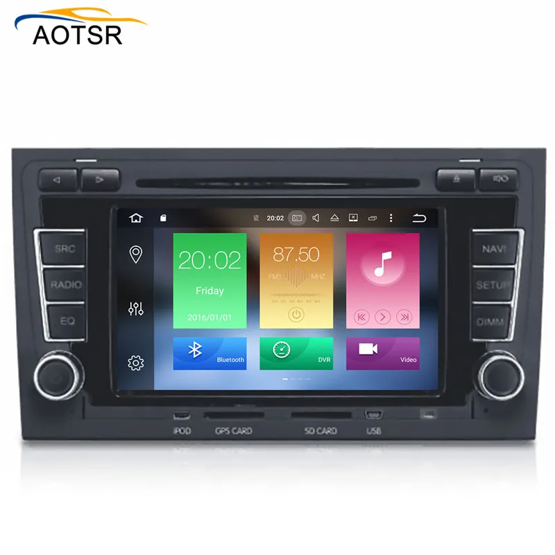 Discount 2 din Android 8.1 Car multimedia dvd player head unit For Audi A4 S4 RS4 8E 8F B9 B7 car Radio stereo GPS navigation 8 Core 4+32 7