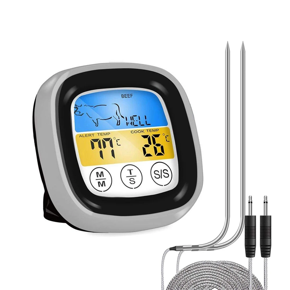 Digital Oven Thermometer Meat Baking Temperature Meter Stainless Steel