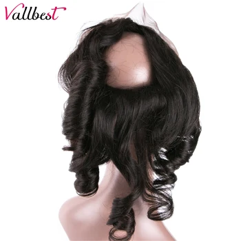 

Vallbest 8-20 Inch Loose Wave 360 Lace Frontal 100% Human Hair Closure 1B Natural Color 120% Density Remy Hair Weave Extensions