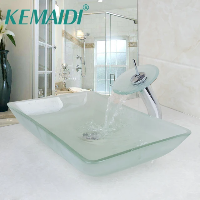 kemaidi scrub tempered glass basin sink washbasin faucet set counter top washroom vessel vanity sink bathroom - Wash Basin Sink kemaidi scrub tempered glass basin sink washbasin faucet set counter top washroom vessel vanity sink bathroom - Wash Basin Sink