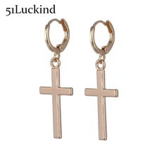 Минималистичные KPOP серьги-гвоздики с крестом золотого и серебряного цвета V DNA K-pop, мужские серьги для мужчин, ювелирные изделия для ушей, аксессуары Brincos Cruz