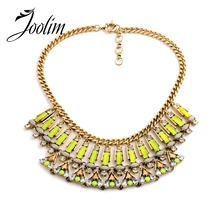 JOOLIM Joyería Al Por Mayor/2015 Amarillo Collar de Las Mujeres Collar de la Declaración Collar Babero