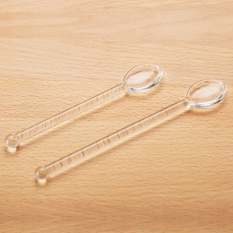 

1Pcs Transparent Glass Coffee Spoon With Long Handle Coffee Spoon Dessert Coffee Scoops Kitchen Accessories Tea Spoon