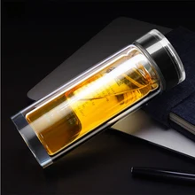 Офисная прозрачная двойная лента для стеклянной крышки для бутылок для воды прозрачная чайная чашка taza Vetro чайники Garrafa De Vidro питьевые чашки WKE045