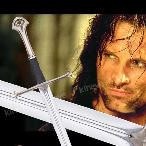 

S1001 LORD OF THE RINGS ANDURIL SWORD OF KING ELESSAR INSCRIPTIONS W/ SHEATH 52"