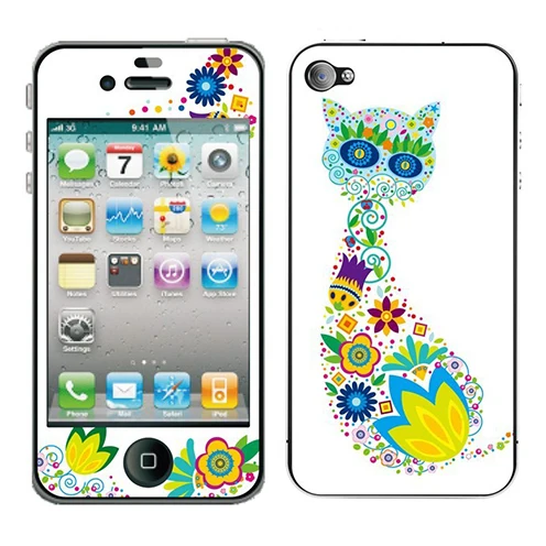 Colorful cat kawaii cartoon sticker for iphone 4s screen